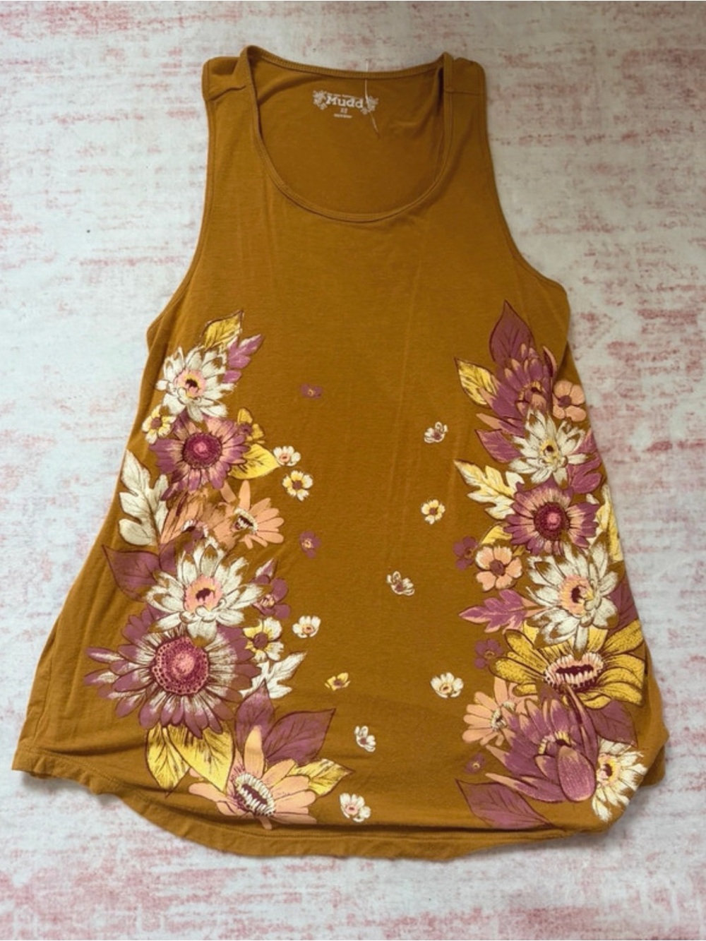 Mudd Mustard Floral Tank Top